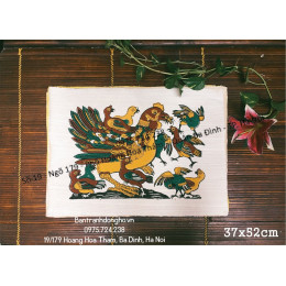 Tranh Đông Hồ Đàn Gà (loại 37x52cm)